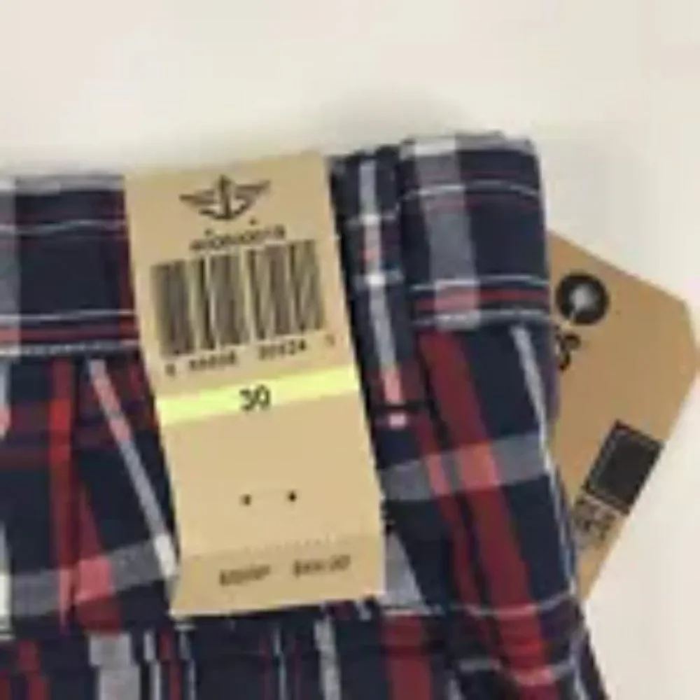 DOCKERS Golf Checkered Plaid Flat Front Shorts Red White Blue Casual Mens 40
